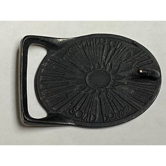 Vintage 1970s TECH ETHER Gold Miner Western Brass Belt Buckle RARE MINT - Picture 5 of 5